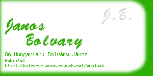 janos bolvary business card